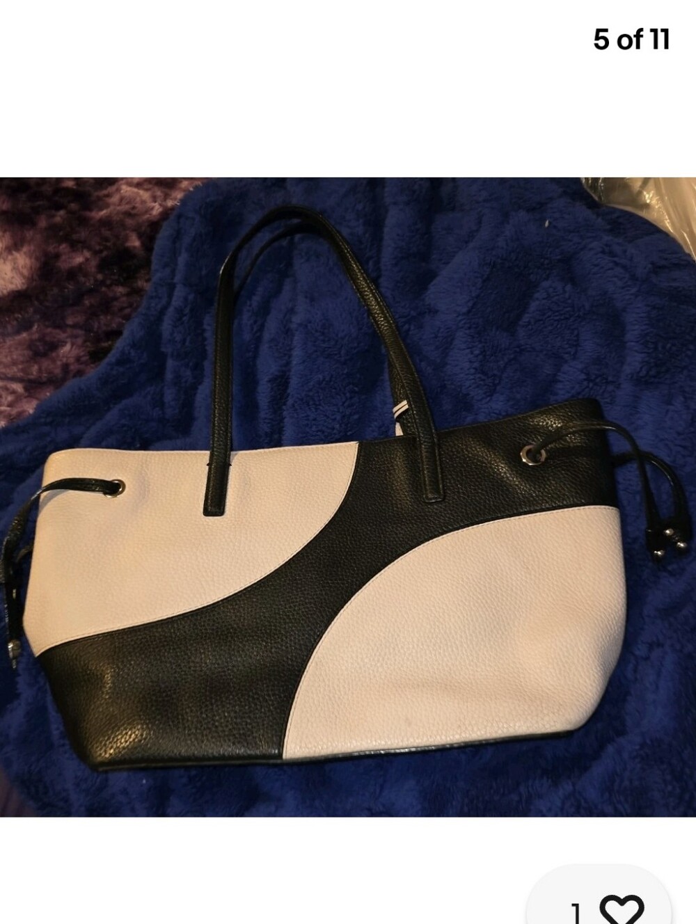 kate spade Two-Tone Black and Cream Leather Tote - Picture 3 of 10